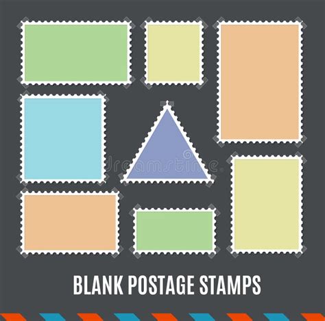 empty template blank postage stamps set vector stock vector