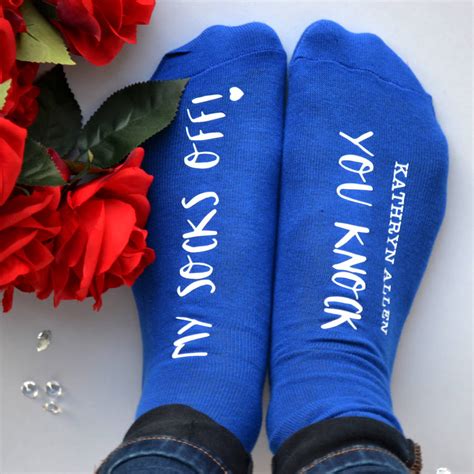 personalised you knock my socks off socks by solesmith