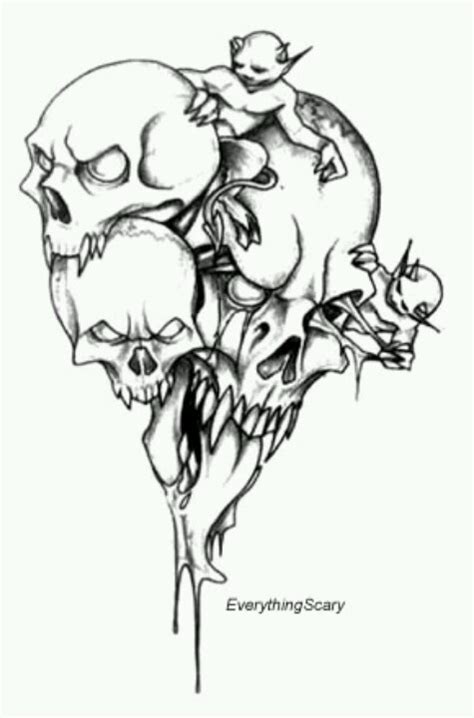 sickk skull sleeve tattoos evil skull tattoo skulls drawing