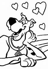 Scooby Doo Coloring Pages Loving Print Printable Valentine sketch template