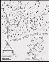 Coloring Ducks Pages Umbrellas Preschool Rain Comments sketch template