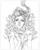 Coloriages Colorier Femmes Listo Adulte Pintar sketch template