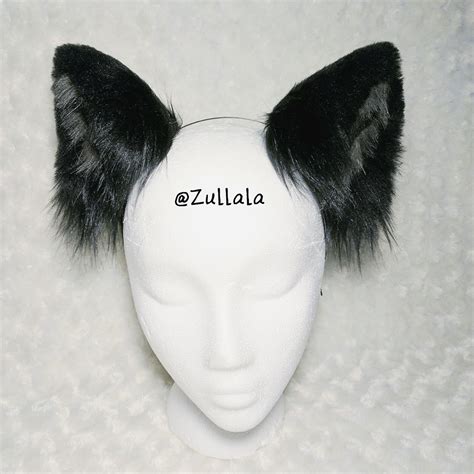 black wolf ears wolf ears realistic wolf ears etsy