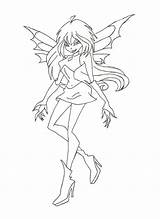 Winx Fantasy sketch template