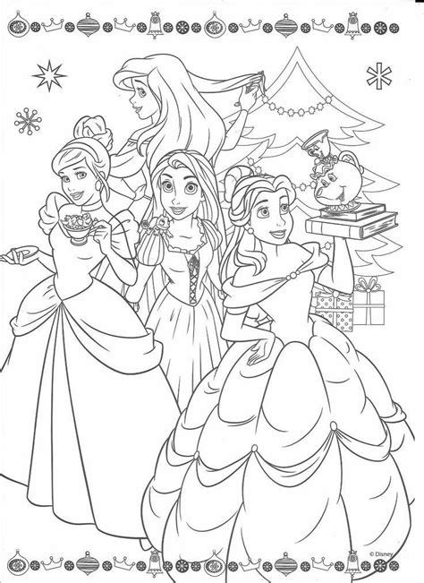 disney princess christmas coloring pages cartoon coloring pages