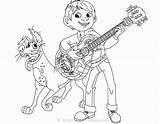 Coloring Coco Dante Pages Disney Miguel Movie Printable Guitar Family Pixar Characters Disneyclips Pdf Sketch Template sketch template