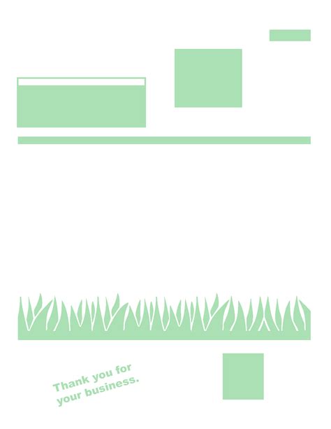blank printable lawn care invoice template  calendar printable