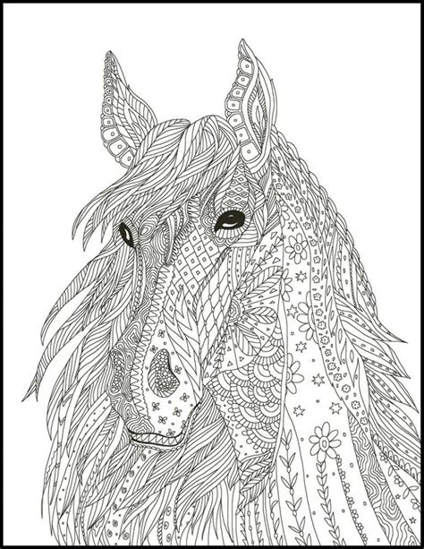 intricate horse coloring pages  adults adult coloring books