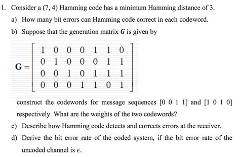 solved     hamming code   minimum hammi cheggcom