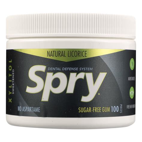 spry chewing gum licorice    ct organic health  beauty