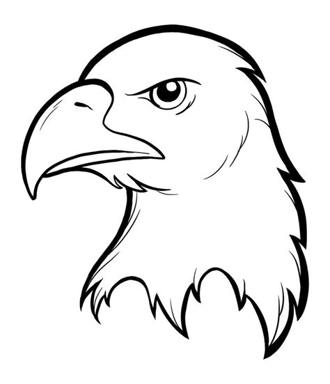 printable coloring page   eagle head  flag