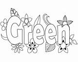 Green Coloring Pages Printable Kids Leaves Choose Board Tree sketch template