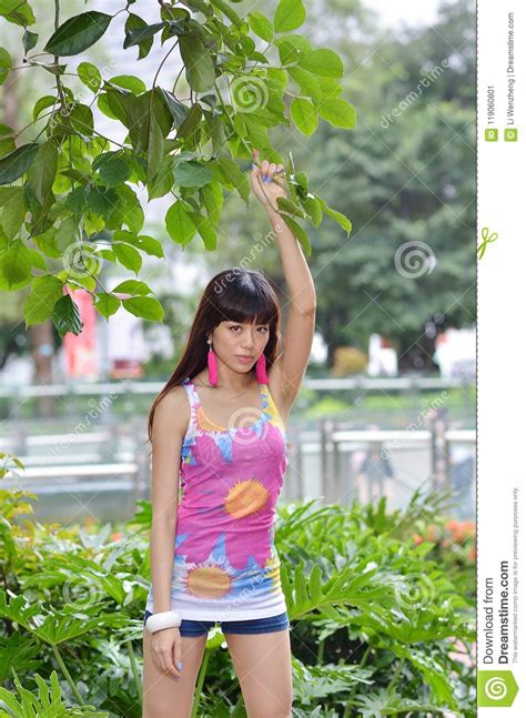 beautiful asian girl shows her youth in the park stock image image of youth asian 119060801