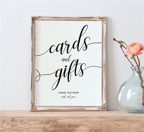 cards  gifts sign gifts table sign  cards  gifts etsy