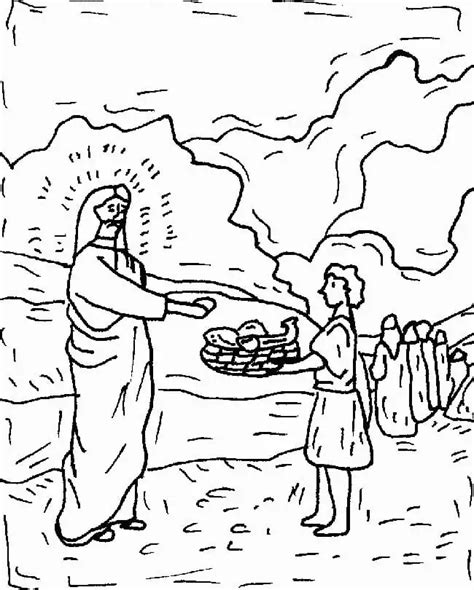 free jesus feeds 5 000 coloring page free printable coloring pages