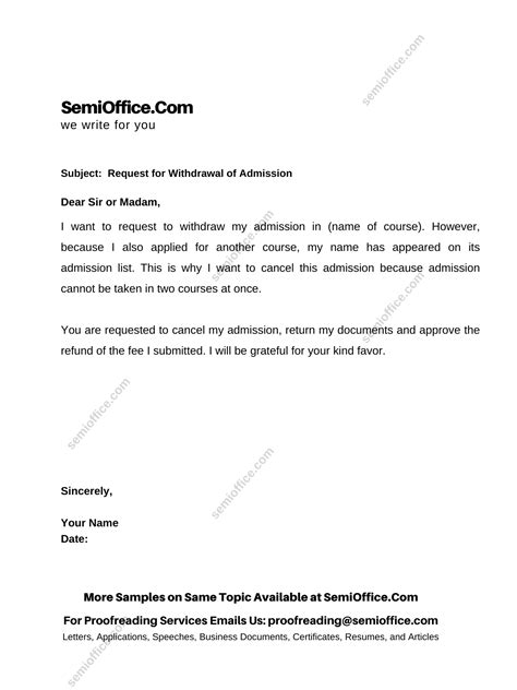 application  withdrawal  admission semiofficecom