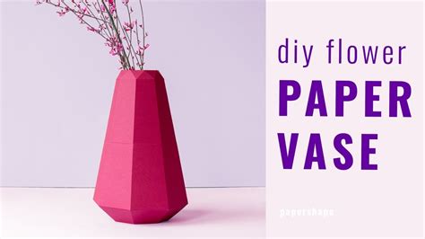paper vase  flowers template youtube