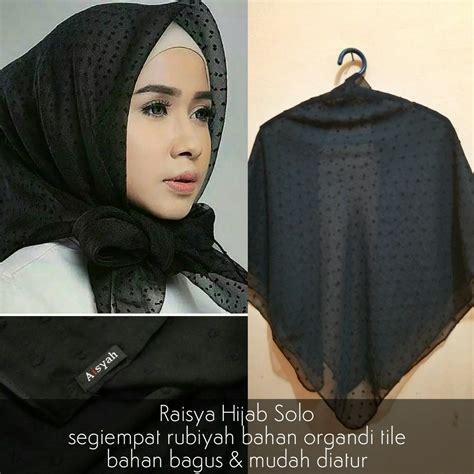 bahan jilbab hitam voal motif