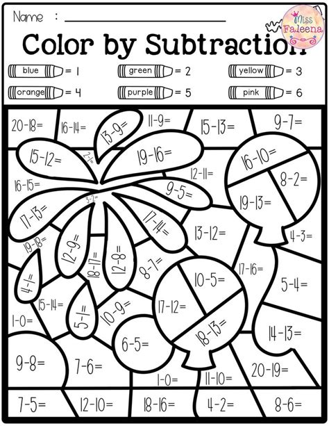 color  code math color  number addition subtraction