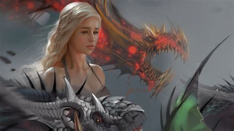 Emilia Clarke Daenerys Targayen Dragon Art