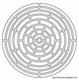 Mandala Fractal Maze sketch template