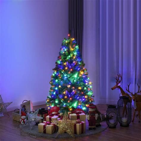 wellfor 4 ft pre lit traditional artificial christmas tree with 100