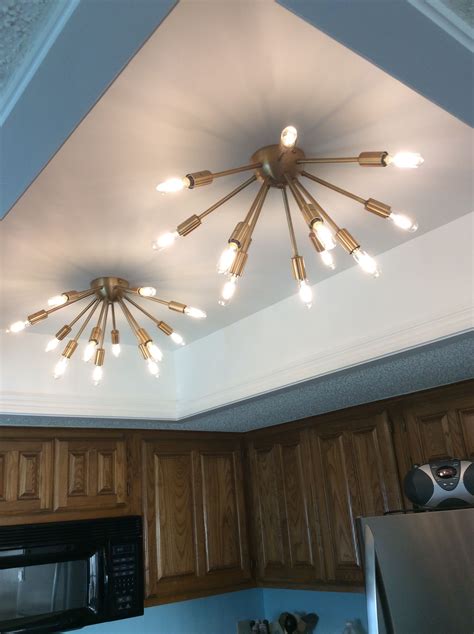 fluorescent light box conversion sputniks  lightscom lighting makeover kitchen ceiling