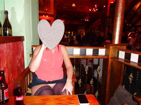 upskirt stockings in pub flashing pussy in public bar 6 pics