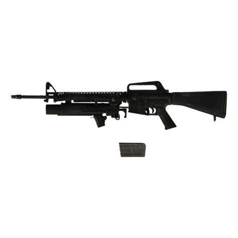 Worn M16 A1 Rifle With Xm148 Grenade Launcher Black