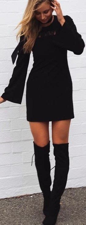 Little Black Dress Boots Source Fall Trends Outfits