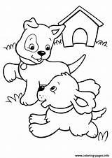 Coloring Puppy Playing Pages Dog House Pups Printable Puppies Chavez Cesar Color Sheet Getcolorings Print Kids Popular sketch template