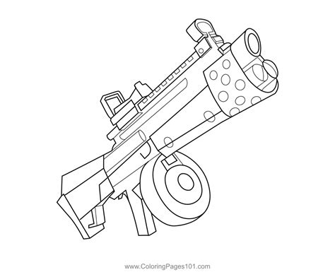 automatic shotgun fortnite coloring page coloring pages cartoon
