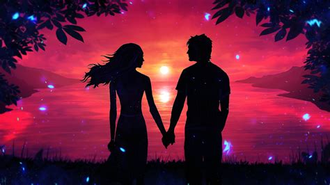 romantic couple sunset silhouette wallpapers hd wallpapers id
