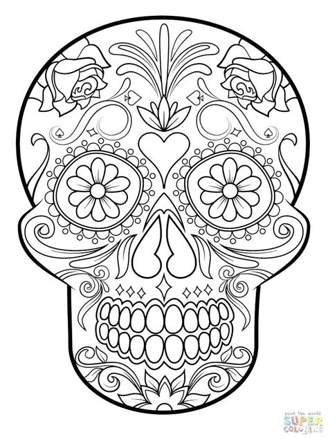 sugar skull drawing template  paintingvalleycom explore collection