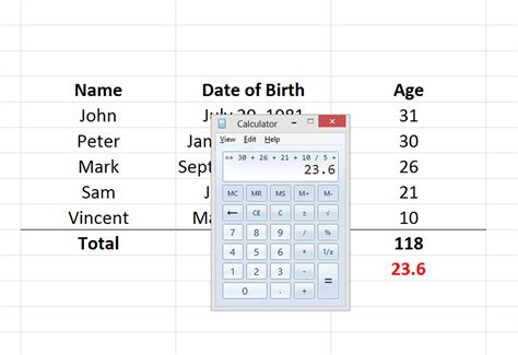 calculate age  birthday  excel haiper