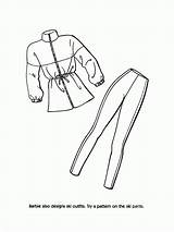 Coloring Pages Printable Fashion Clothing Popular sketch template