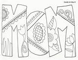 Coloring Pages Mom Mothers Doodle Mother Alley Sheets Printable Happy Colouring Kids Color Adult Diy Choose Board Card sketch template