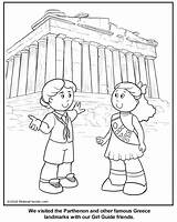 Coloring Girl Greek Guide Greece Scout Thinking Makingfriends Print Choose Board sketch template