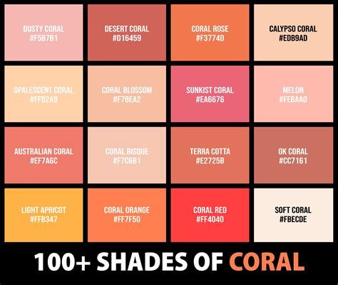 shades  coral color names hex rgb cmyk codes creativebooster