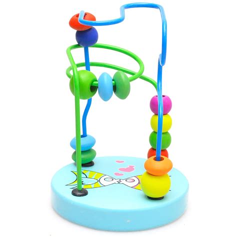 educational toys  baby kids children colorful toy mini  beads wire maze roller coaster