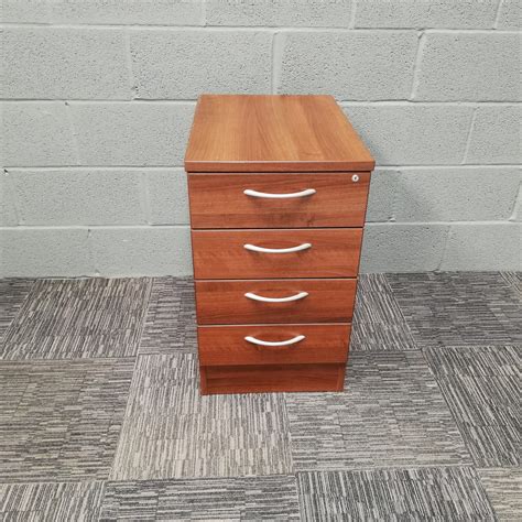 dark walnut 4 drawer desk high pedestal recycled office
