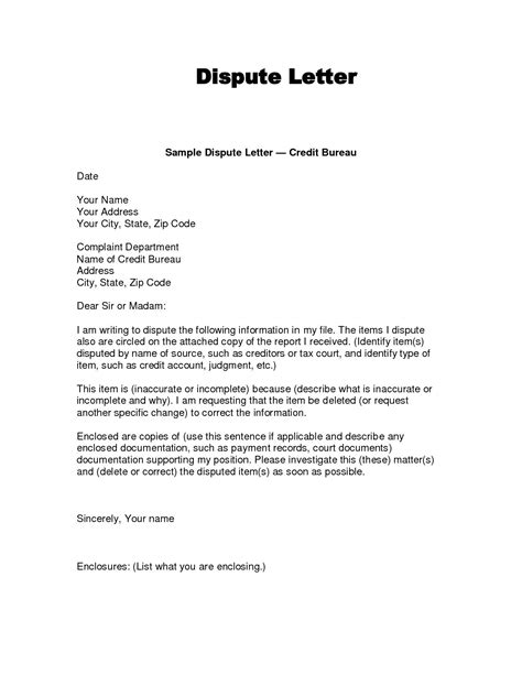 writing dispute letter format   habit credit bureaus