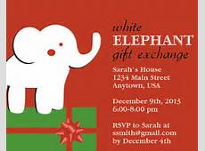 White Elephant Gift Exchange, Chris tmas Party Invitation