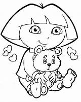 Dora Coloring Pages Doll sketch template