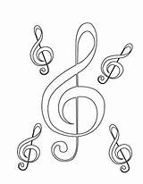 Clef Treble Coloring sketch template