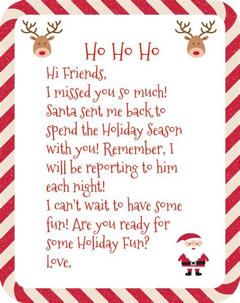 printable elf arrival letter holiday santa letter christmas
