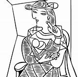 Picasso Coloring Pages Cubism Pablo Seated Woman Thecolor Color Painting Von Kids Getcolorings Online Getdrawings Still Life Print Paintings Colorings sketch template
