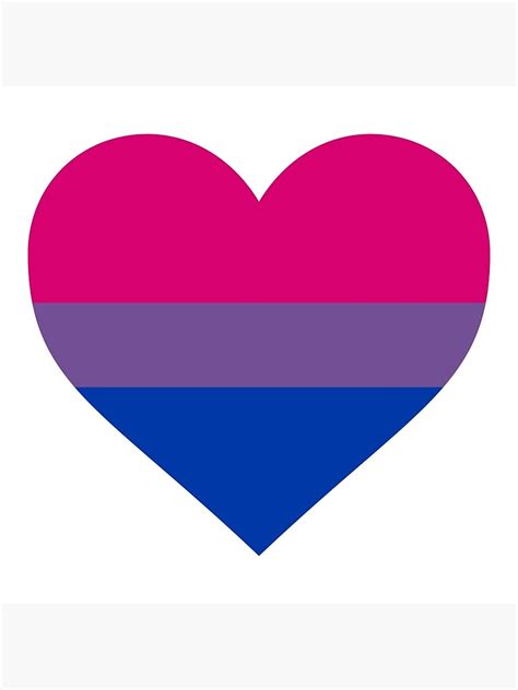 Bisexual Pride Flag Heart Shape Photographic Print By Seren0