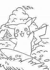 Pikachu Surfing Kolorowanki Picachu Surfen Dzieci Bestcoloringpagesforkids Wydruku Everfreecoloring Jogos Bíblia Dobrar Páginas Doghousemusic sketch template