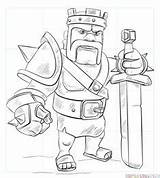 Clash Clans Royale Barbarian Clanes Choque Cartas sketch template
